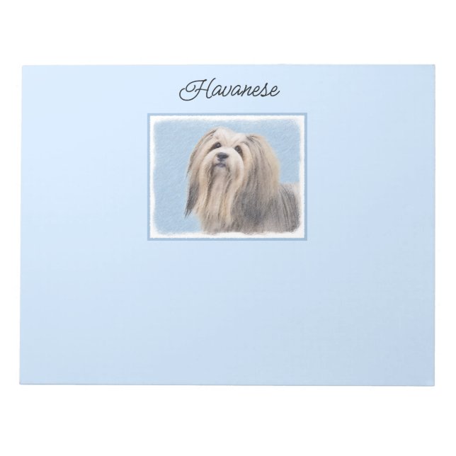 Bloc-note Peinture Havanaise (Argent) - Cute Original Chien  (Devant)