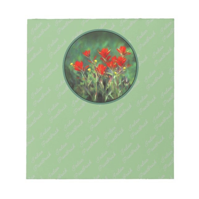 Bloc-note Peinture indienne de pinceau - Art Fleur original (Devant)
