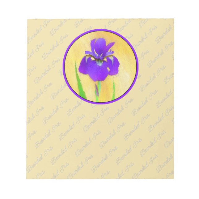 Bloc-note Peinture Iris Violet - Art Fleur Originale (Devant)