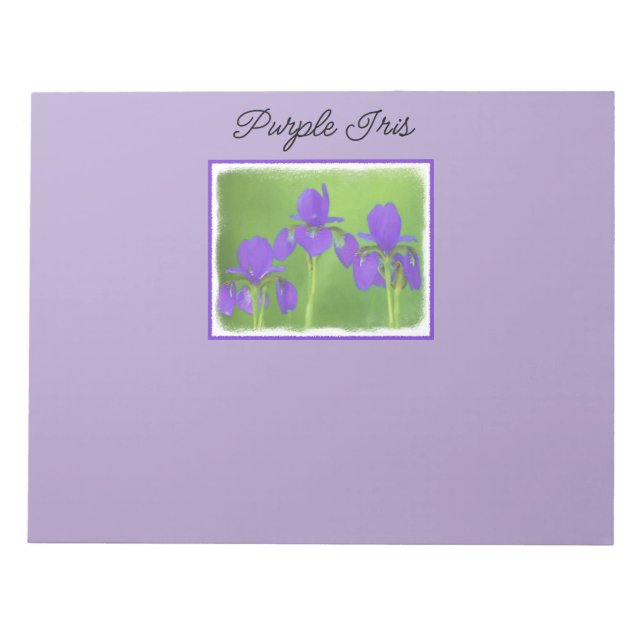 Bloc-note Peinture Iris Violet - Art Fleur Originale (Devant)