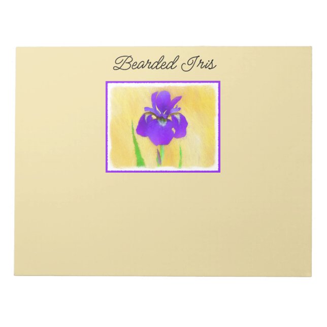 Bloc-note Peinture Iris Violet - Art Fleur Originale (Devant)