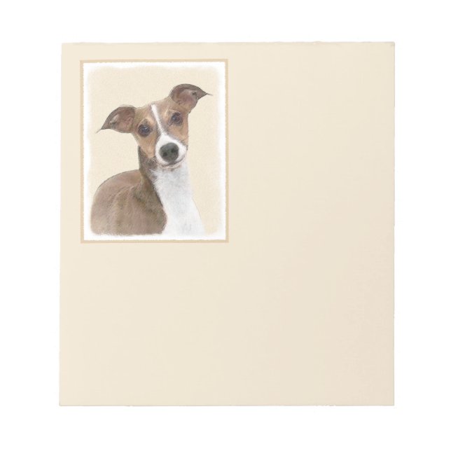 Bloc-note Peinture italienne Greyhound - Cute Original Chien (Devant)