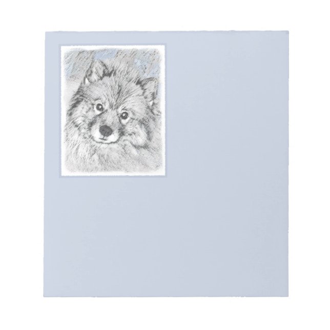 Bloc-note Peinture Keeshond Beth - Joli art original chien (Devant)