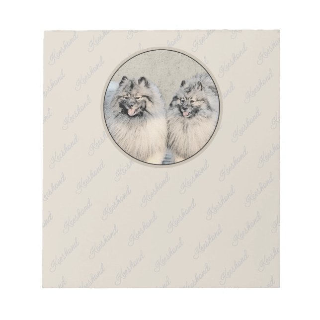 Bloc-note Peinture Keeshond Brothers - Art Chien original (Devant)
