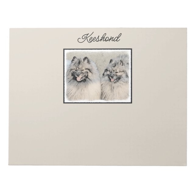 Bloc-note Peinture Keeshond Brothers - Art Chien original (Devant)