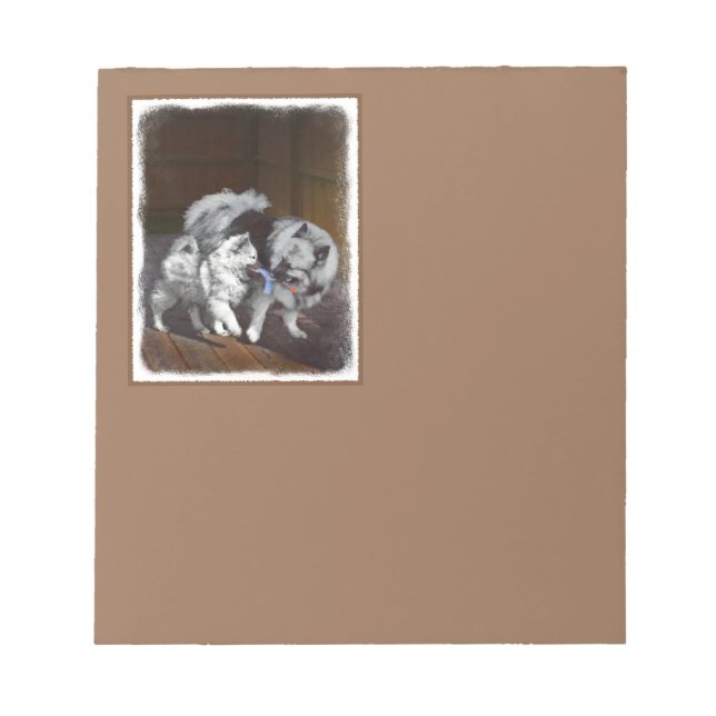 Bloc-note Peinture Keeshond Playtime - Jolie art original ch (Devant)
