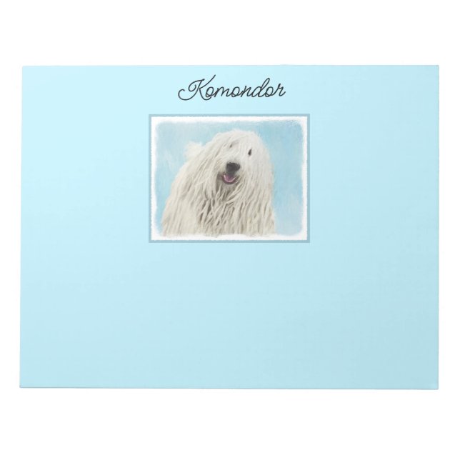 Bloc-note Peinture Komondor - Cute Original Chien Art (Devant)