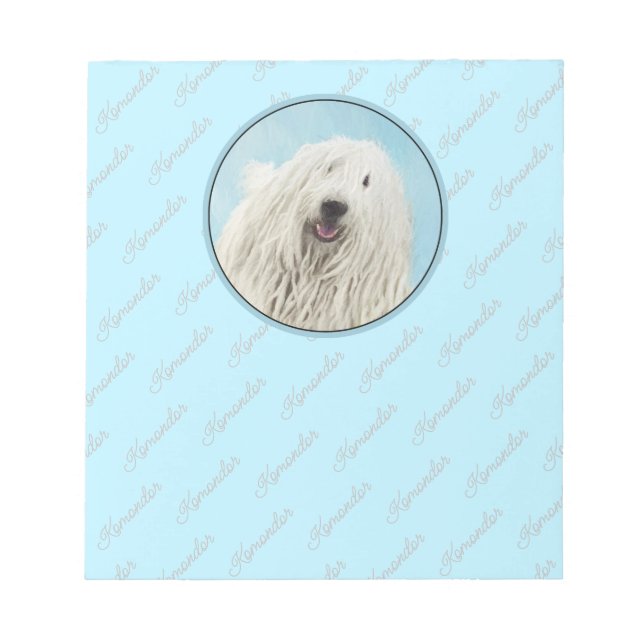 Bloc-note Peinture Komondor - Cute Original Chien Art (Devant)