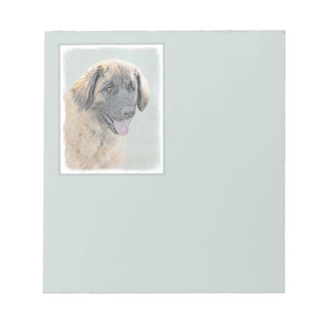 Bloc-note Peinture Leonberger - Joli art original chien (Devant)