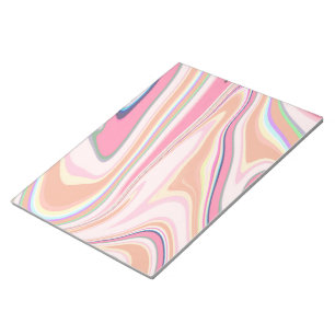 Bloc-note Peinture Liquide Retro Pink Swirl Design esthétiqu