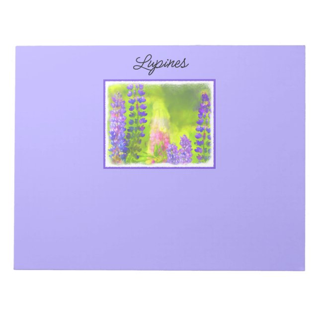 Bloc-note Peinture Lupine - Art Fleur Original (Devant)