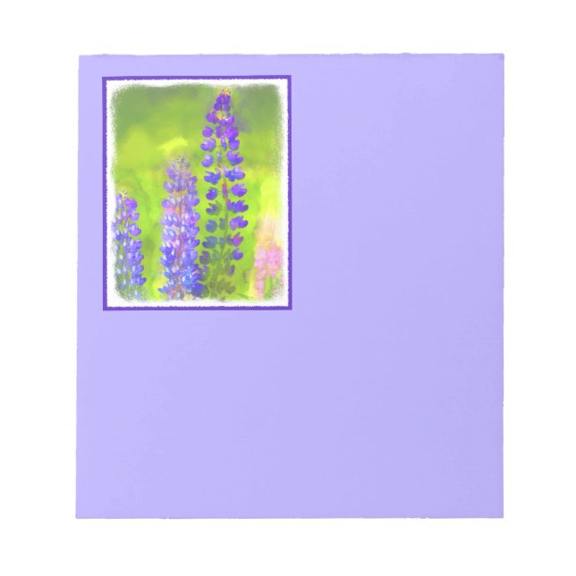Bloc-note Peinture Lupine - Art Fleur Original (Devant)