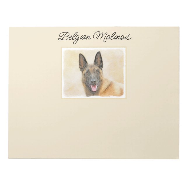 Bloc-note Peinture Malinoise belge - Cute Original Chien Art (Devant)