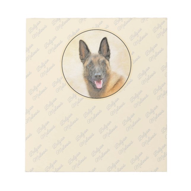 Bloc-note Peinture Malinoise belge - Cute Original Chien Art (Devant)