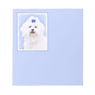 Bloc-note Peinture maltaise - Joli art original pour chien