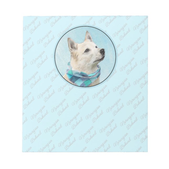 Bloc-note Peinture norvégienne Buhund - jolie art original c (Devant)
