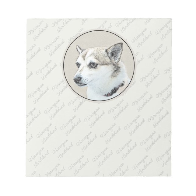 Bloc-note Peinture norvégienne Lundehund - Art original chie (Devant)