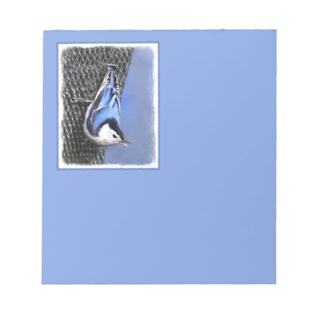 Bloc-note Peinture Nuthatch à poitrine blanche Art original (Devant)