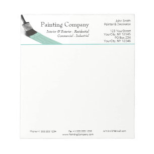 Bloc-note Peinture Peintre Service Société Brush Pastel Mint