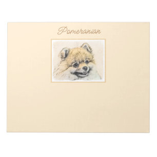 Bloc-note Peinture Poméranienne (orange) - Art Chien d'origi