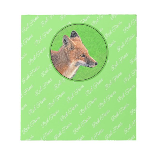 Bloc-note Peinture Red Fox - Art original de la faune (Devant)