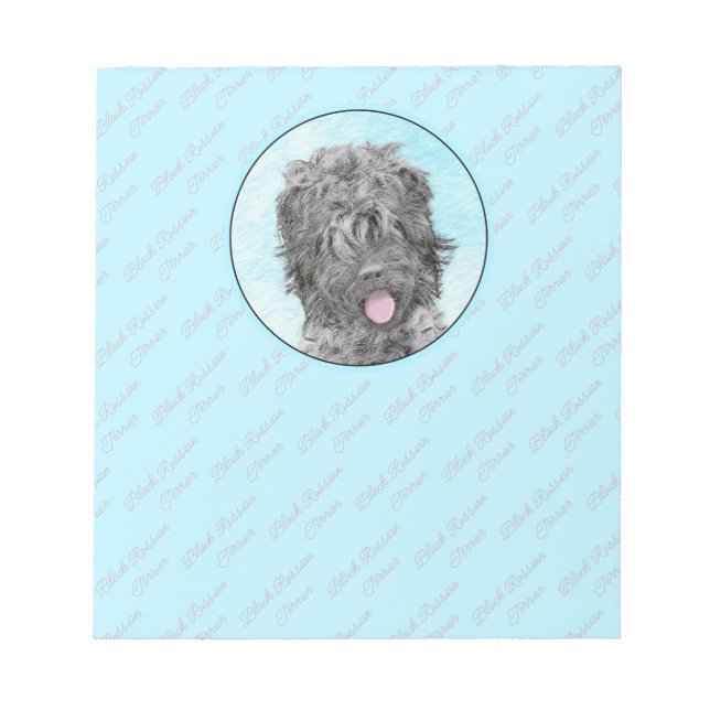 Bloc-note Peinture russe Terrier noir - Chien original migno (Devant)