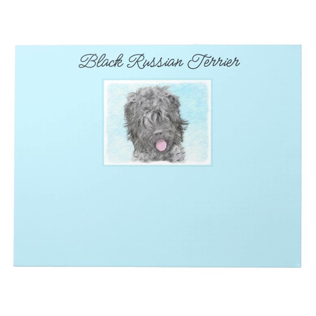 Bloc-note Peinture russe Terrier noir - Chien original migno (Devant)