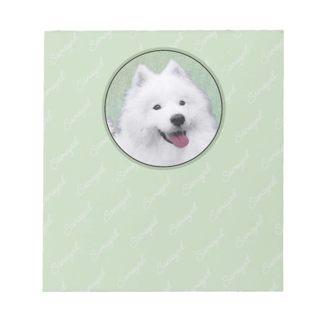Bloc-note Peinture Samoyed - Cute Original Chien Art (Devant)