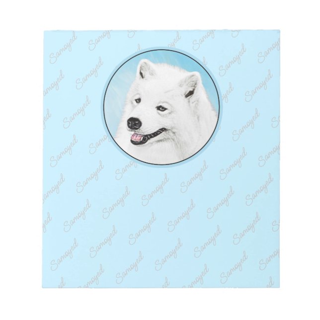 Bloc-note Peinture Samoyed - Cute Original Chien Art (Devant)