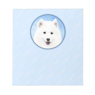 Bloc-note Peinture Samoyed Puppy - Jolie Art Original Chien