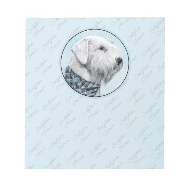 Bloc-note Peinture Sealyham Terrier - Cute Original Chien Ar (Devant)