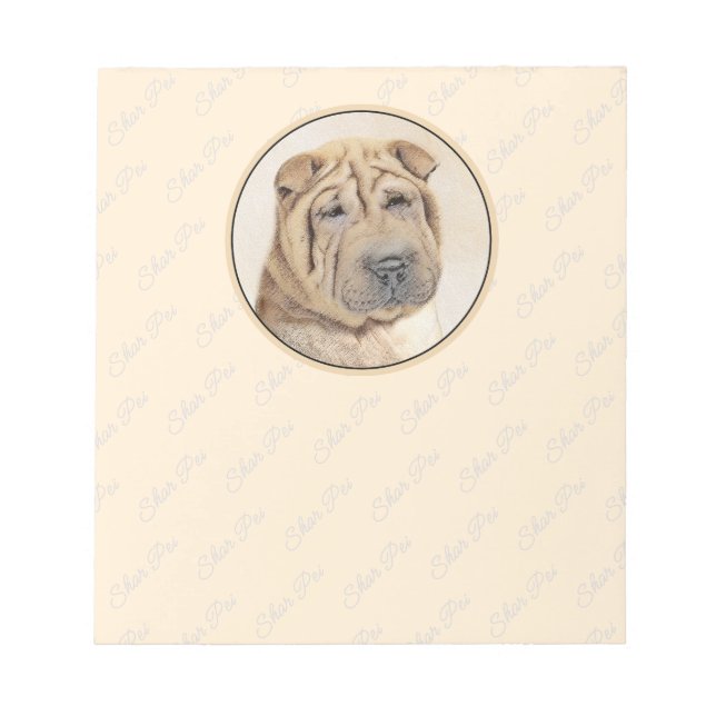 Bloc-note Peinture Shar Pei - Cute Original Chien Art (Devant)
