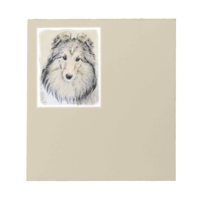 Bloc-note Peinture Shetland Sheepdog - Jolie art original ch (Devant)