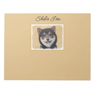 Bloc-note Peinture Shiba Inu (Noir et Tan) - Notep d'art de
