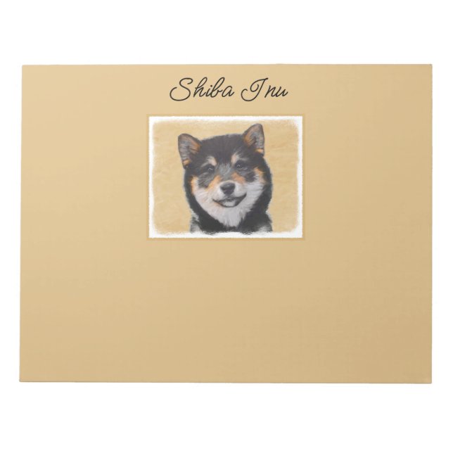 Bloc-note Peinture Shiba Inu (Noir et Tan) - Notep d'art de  (Devant)
