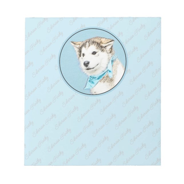 Bloc-note Peinture Sibérienne Husky Puppy - Art Chien origin (Devant)