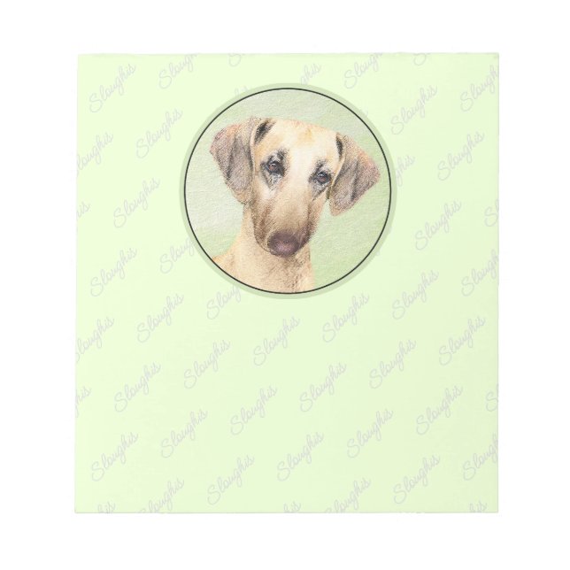 Bloc-note Peinture Sloughis - Joli art original pour chien (Devant)