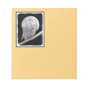Bloc-note Peinture sur la Chouette neigeuse et la Lune - Art