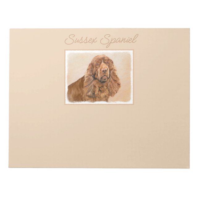 Bloc-note Peinture Sussex Spaniel - Joli Chien d'origine Art (Devant)
