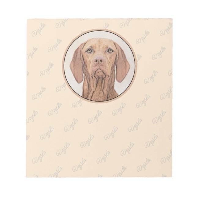 Bloc-note Peinture Vizsla - Joli art original chien (Devant)