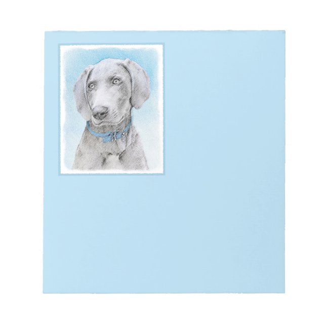 Bloc-note Peinture Weimaraner - Joli art original chien (Devant)