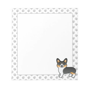 Bloc-note Pembroke Welsh Corgi tricolore Chien de dessin ani