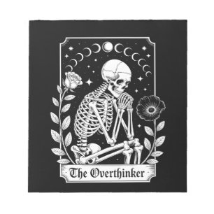 Bloc-note penseur excessif squelette gothique sombre Hallowe
