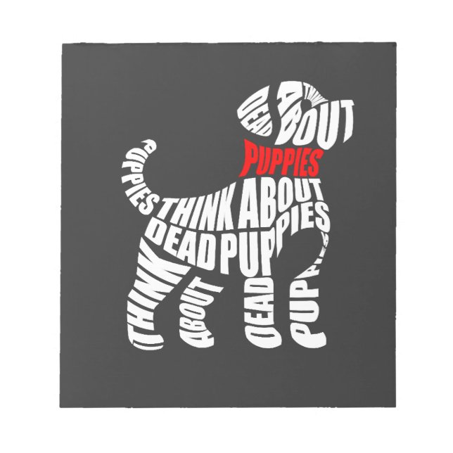 Bloc-note Pensez aux chiots blancs MORTS (Devant)