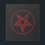 Bloc-note Pentagram Red Devil<br><div class="desc">Pentagramme rouge,  inversé,  texturé en cercle,  sur arrière - plan noir. Symbole occulte 666</div>