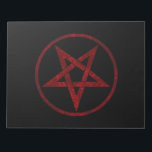 Bloc-note Pentagram Red Devil<br><div class="desc">Pentagramme rouge,  inversé,  texturé en cercle,  sur arrière - plan noir. Symbole occulte 666</div>