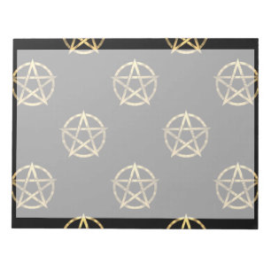 Bloc-note Pentagramme noir et or