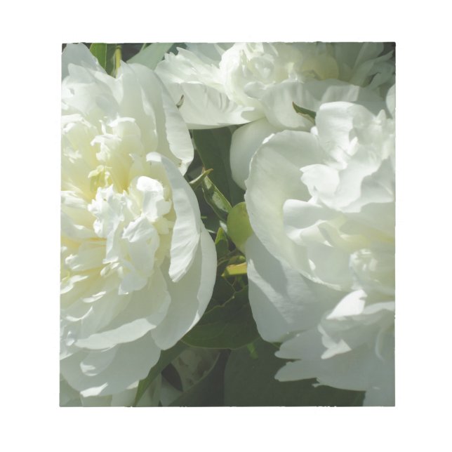 Bloc-note Peonies blanches (Devant)