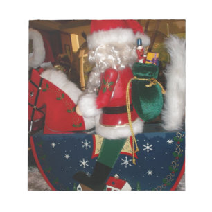 Bloc-note Père Noël de Noël à cheval avec de l'art de la nei