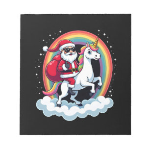Bloc-note Père Noël de Noël Cheval Licorne Xmas Filles Femme